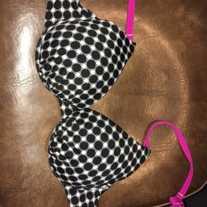 Black white and pink bathing suit